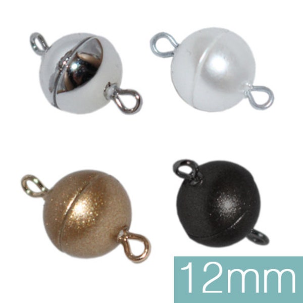 Magnetverschluß Muggel 12mm, Verschiedene Farben, Kettenverschluss, Bandverschluss, Verschluss für Schmuck