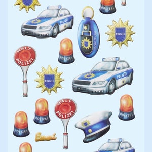 3D SOFTY Sticker-Set Polizei, 21 attraktive Aufkleber für Themenpartys oder zum Dekorieren