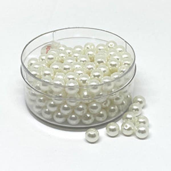 Wachsperlen, 3mm, gewachste Perlen in Weiß oder Perlmutt zur Schmuckherstellung, 700 St. in Großpackung