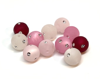 Strassperlen Polaris Variante Rosa - Kunststoffperlen in verschiedenen Farben und Größen mit Swarovski Steinen