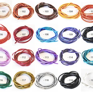 Lederband (Ziege) 1.3mm Teil 2, (1 Meter/5x1 Meter/10x1 Meter) Verschiedene Farben , Bänder aus Leder zum Basteln und zur Schmuckherstellung