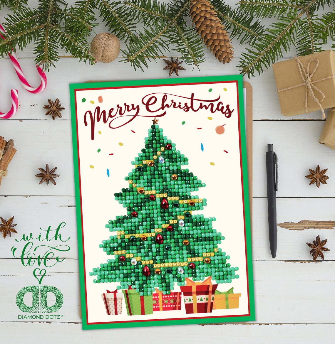 Diamond Dotz Greeting Card Christmas Tree Merry Etsy