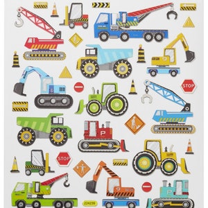 Sticker-Set Baufahrzeuge, attraktive Aufkleber für Partys oder zum Dekorieren