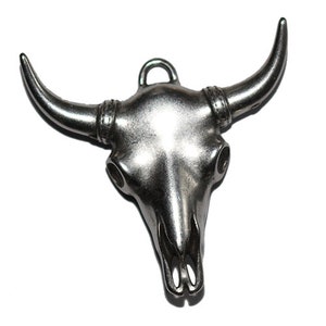 Anhänger Bullenschädel 40mm Silberfarbig