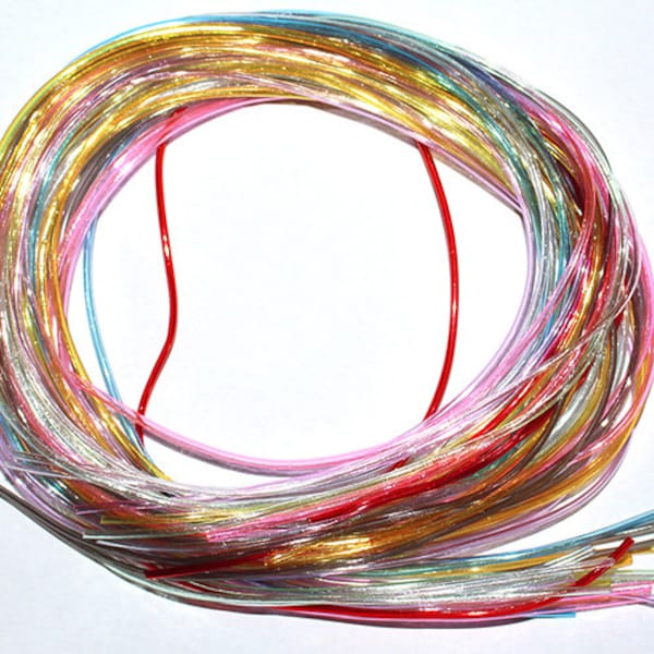 Scoubidou / Creadou Flechtbänder, 80cm, 20 St., Verschiedene Farben (Transparent/Opak/Glitter), Gummiband zum Flechten