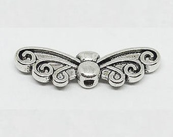 Schmetterling, 20mm, Silberfarben, Charm, Anhänger zur Schmuckherstellung, zum Basteln von Modeschmuck und Schutzengeln (0916 993)