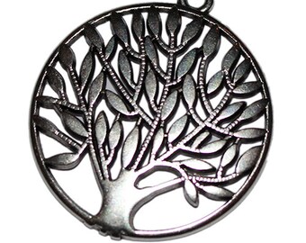 Anhänger Baum 38mm Antiksilber für Charm-Armbänder, Halsketten