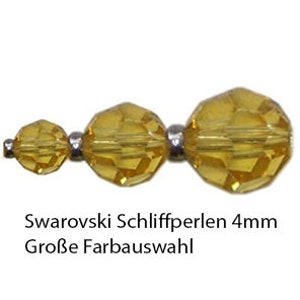 Swarovski cut beads round, 4 mm facet bead in different colors, glass beads, glass cut beads for jewelry production, 12 pcs.