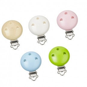 Chain clip round, clip pacifier chain 37 mm, various colors (sweat and saliva resistant)