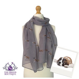 St Bernard Dog Print Scarf: Ladies Fashion Shawl