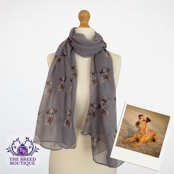 Irish Terrier Scarf Ladies Irish Terrier Dog Print Shawl Irish Terrier Giftware