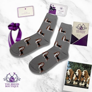 Basset Hound Dog Print Unisex Socks One Size To Fit UK 5 - 11, EU 38 - 46, and US 7.5 - 12