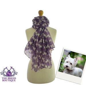 West Highland Terrier Scarf Ladies Dog Print Westie Shawl Wrap Available in 4 Colours