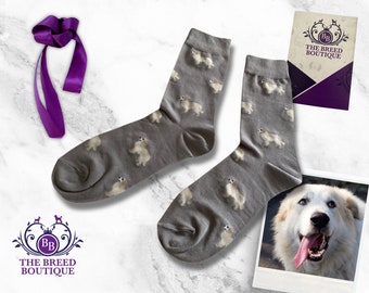 Pyrenean Mountain Dog Socks Fun Unisex One Size Fit UK 5 - 11, EU 38 - 46, and US 7.5 - 12