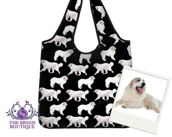 Pyrenean Mountain Dog Shopping Bag Foldable Washable & Reusable Double Sided Tote Bag