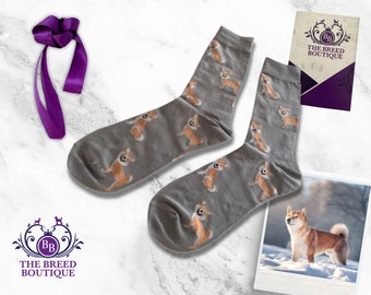 Shiba Inu Socks Fun Shiba Inu Dog Print Unisex Socks One Size Fit UK 5 - 11, EU 38 - 46 and US 7.5 - 12