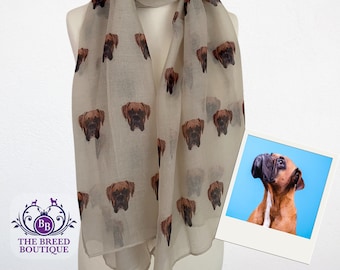 Boxer Scarf Boxer Dog Print Ladies Wrap Shawl Gift