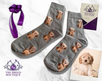 Cockapoo Socks Unisex One Size Fit UK 5 - 11,  EU 38 - 46, US 7.5 - 12 Let Your Feet Do The Talking With Charming Canine Style!