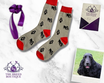 Schwarze Cocker Spaniel-Socken, lustiger schwarzer Cocker Spaniel-Hunde-Aufdruck, Unisex-Socken, Einheitsgröße, passend für UK 5–11, EU 38–46 und US 7,5–12