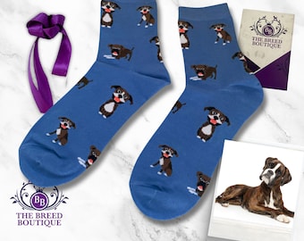 Boxer Dog Print Unisex Socks One Size To Fit UK 5 - 11, EU 38 - 46 and US 7.5 - 12