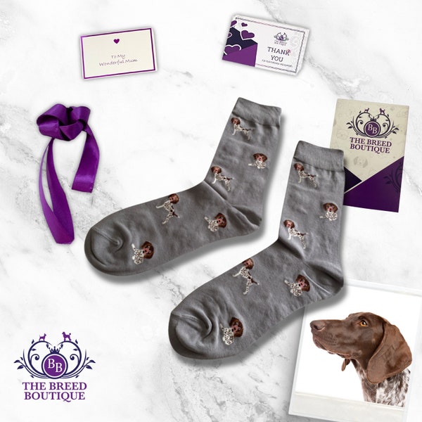 Socken mit deutschem Vorstehhund-Aufdruck, Unisex, Einheitsgröße, passend für UK 5–11, EU-Größe 38–46 oder US-Größe 7,5–12