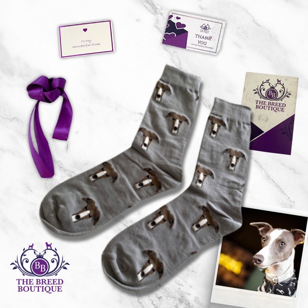 Greyhound Whippet Socken Unisex Einheitsgröße UK 5 - 11, EU 38 - 46 Fügen Sie Ihrer Garderobe einen Hauch von Hunde-Flair!