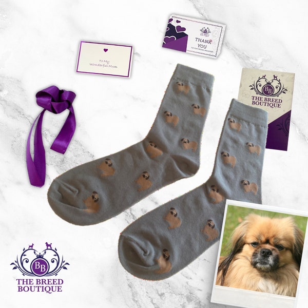 Tibetan Spaniel Socks Fun Tibetan Dog Print Unisex Socks One Size Fit UK 5 - 11, EU 38 - 46, and US 7.5 - 12