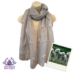 Bedlington Terrier Dog Print Ladies Scarf - 2 colour choices