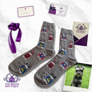 Schnauzer Superhero Fun Socken Unisex Einheitsgröße Fit UK 5 46, EU 38 46, US 7,5 12 Unleash Your Schnauzer Powers Bild 1