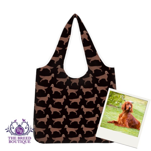 Irish Setter Shopping Bag Foldable Washable & Reusable Double Sided Setter Dog Tote Bag