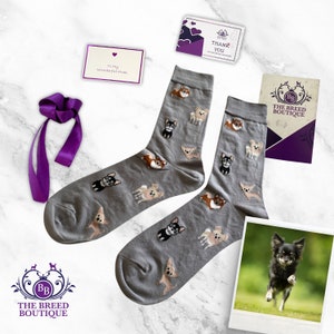 Chihuahua Dog Print Unisex Socks One Size To Fit UK 5 - 11, EU 38 - 46, US 7.5 - 12 Add a Touch of Breed Pride to your Attire!