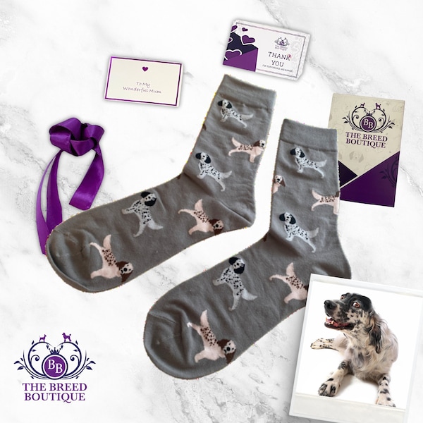 English Setter Socks Unisex One Size Fit UK 5 - 11, EU 38 - 46, US 7.5 - 12 Fun Setter Gift