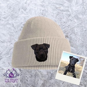 Patterdale Terrier Embroidered Beanie: Unisex Fit, Gift Box