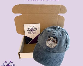 Ragdoll Cat Embroidered Baseball Cap Unisex Cat Lover Hat  display picture 1