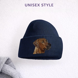 Rhodesian Ridgeback Embroidered Beanie Unisex Dog Lover Hat with Gift Box