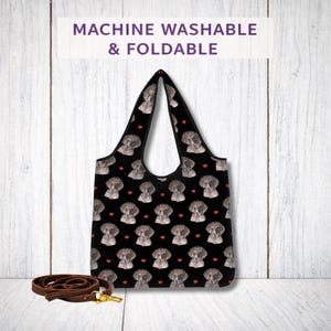 Bolsa de compras plegable para perro Braco Alemán, reutilizable, lavable, regalo