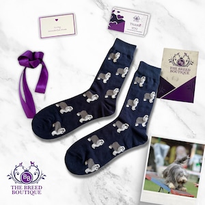 Bearded Collie Dog Print Unisex Socks One Size To Fit UK 5 - 11, EU 38 - 46 and US 7.5 - 12