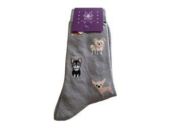 Chihuahua Dog Print Unisex Socks One Size To Fit UK 5 - 11, EU 38 - 46, US 7.5 - 12 Add a Touch of Breed Pride to your Attire!