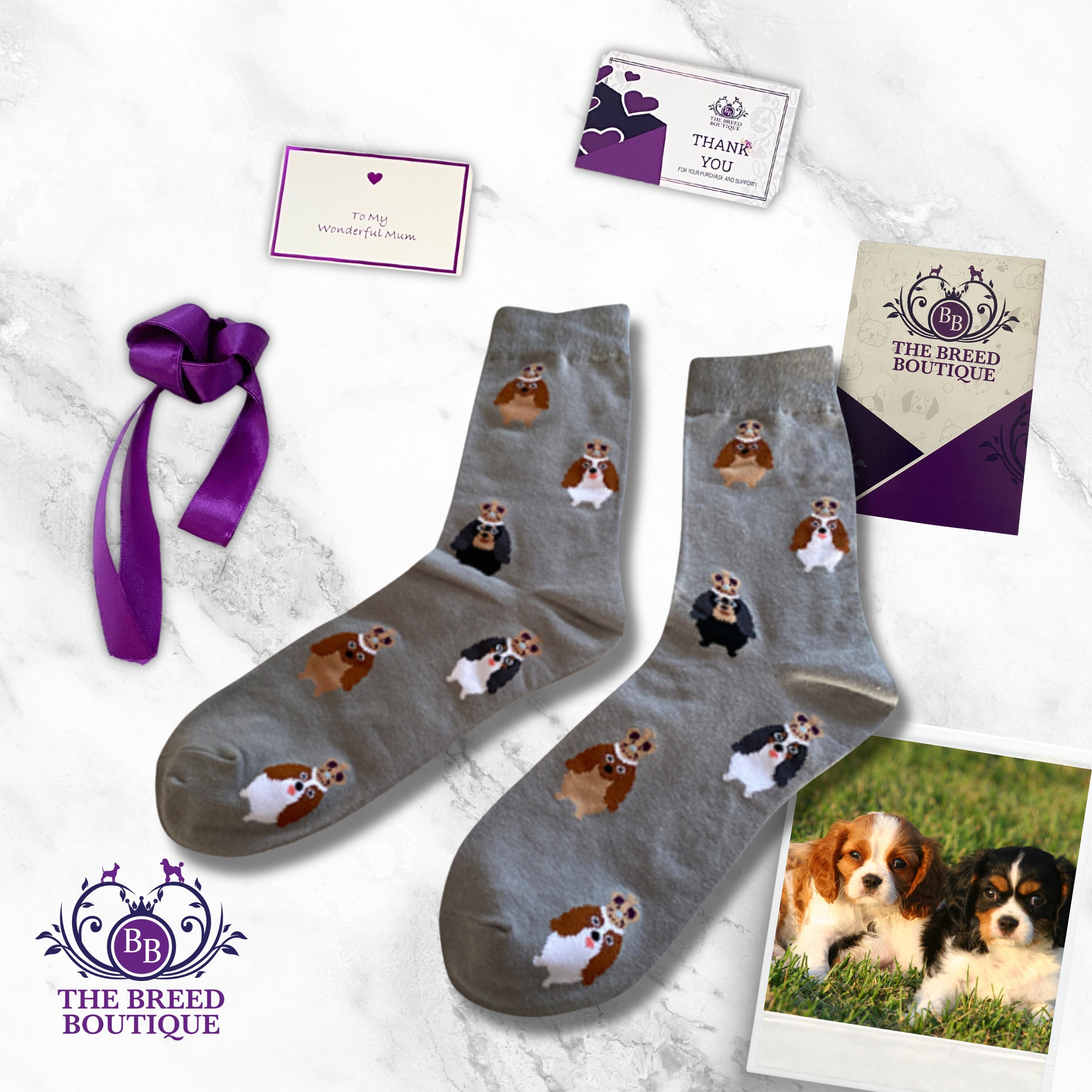 Cavalier King Charles Spaniel Socks Unisex One Size Fit UK Size 5 11 EU 38 46 US 7.5 12 Fun Cavaliers Wearing Crowns Dog Gift Etsy