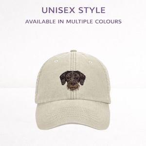 German Wirehaired Pointer Embroidered Baseball Cap, Unisex Dog Lover Hat with Gift Box