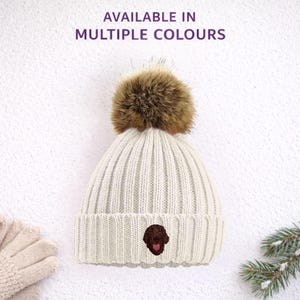 Flat Coated Retriever Liver Embroidered Beanie Unisex Dog Lover Hat with Gift Box