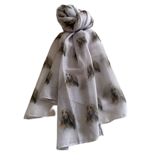 Afghan Hound Ladies Dog Print Shawl Wrap Available Grey Afghan Hound Gift