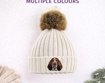 Basset Hound Embroidered Beanie Unisex Dog Lover Hat with Gift Box