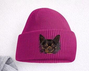 Chihuahua Embroidered Beanie Unisex Dog Lover Hat with Gift Box