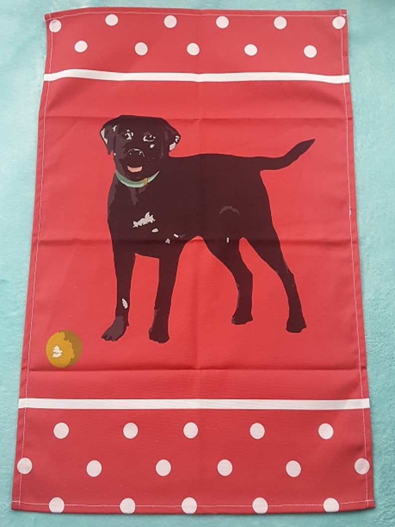 Black Labrador Tea Towel