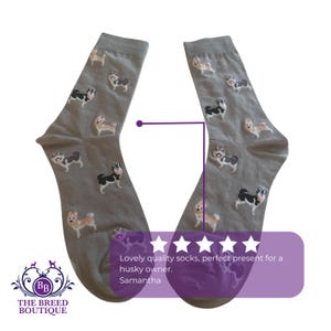 Siberian Husky Fun Print Socks: Unisex Dog Lover Gift image 2