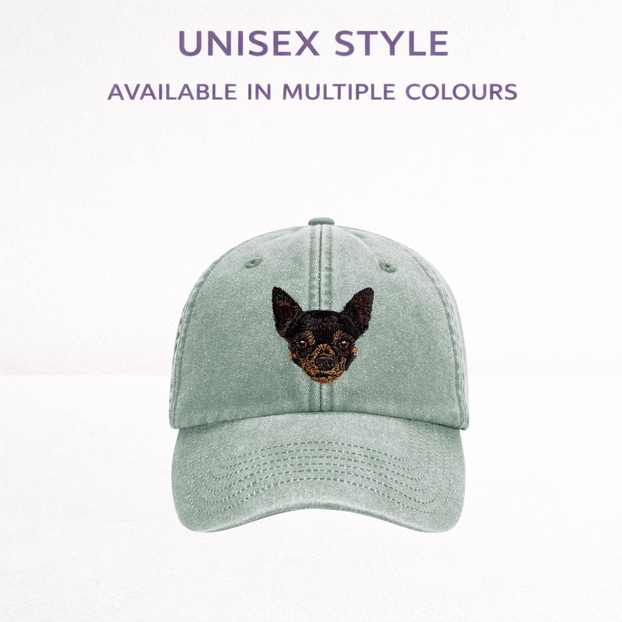 Black Chihuahua Patch Dog-Themed Baseball Cap - Unbranded Chihuahua Black & Tan Embroidered Baseball Cap Unisex Dog  main image 2