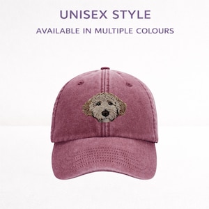 Cockapoo Cream Embroidered Baseball Cap: Heavy Washed Cotton, Unisex Fit