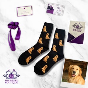 Golden Retriever-sokken Leuke Golden Retriever-hondenprint Unisex sokken One Size Fit VK 5 - 11, EU 38 - 46 en VS 7,5 - 12