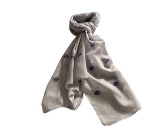 Wheaten Terrier Dog Print Ladies Scarf Grey Shawl Wrap